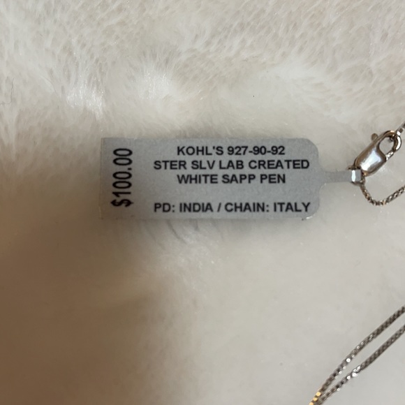 White Sapphires Necklace Sterling Silver - Picture 6 of 13